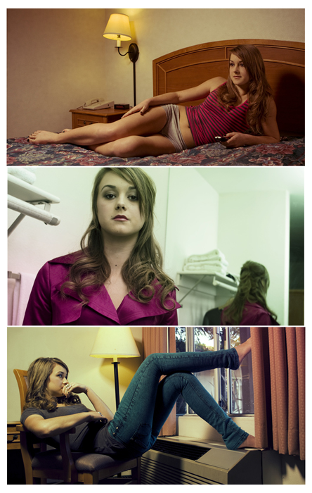 Female model photo shoot of Katie Groth in Sunset Motel, makeup by Rebecca Makeup