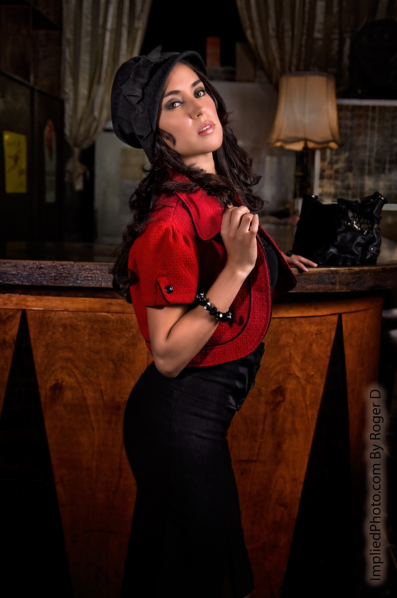 Female model photo shoot of Burgandi Trejo Phoenix by ImpliedPhoto by Roger D in Red Room