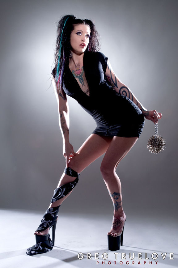 Female model photo shoot of Tattedpandora by Greg Truelove