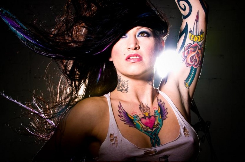 Female model photo shoot of Tattedpandora by Greg Truelove in Truelove Studio
