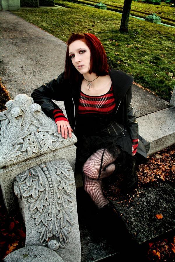 Female model photo shoot of Sarah Young by Marix Photography in Fairmount Cemetary