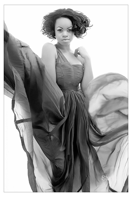 Female model photo shoot of Nyema Yvonne by Studio 889 in Studio 889, makeup by Sean Bass MUA