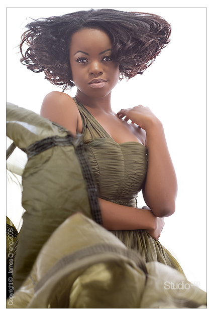 Female model photo shoot of Nyema Yvonne by Studio 889 in Studio 889, makeup by Sean Bass MUA