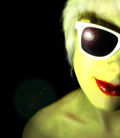Female model photo shoot of Noir Ame in My room...that's right! I'm so cool that I wear sunglasses indoors! LOL!