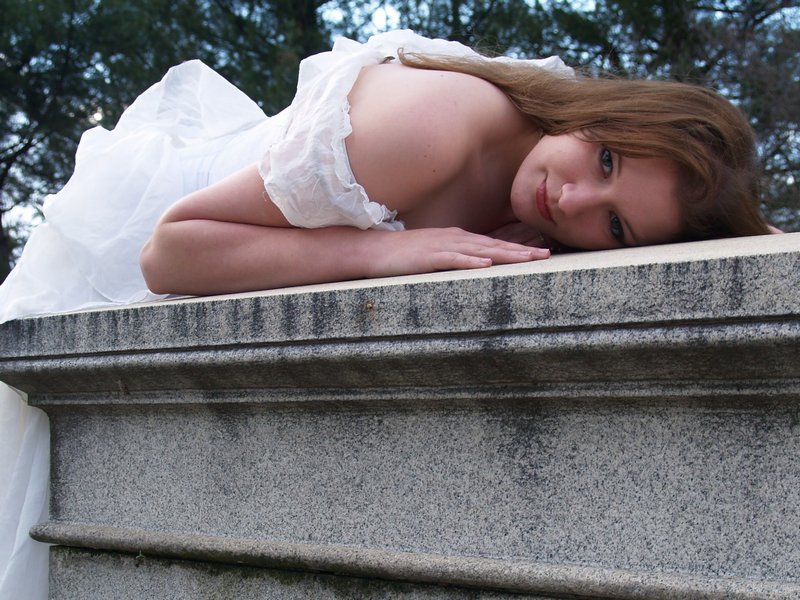 Female model photo shoot of Kelly Amanda Smith by Naked Ninja in Hollywood cemetery