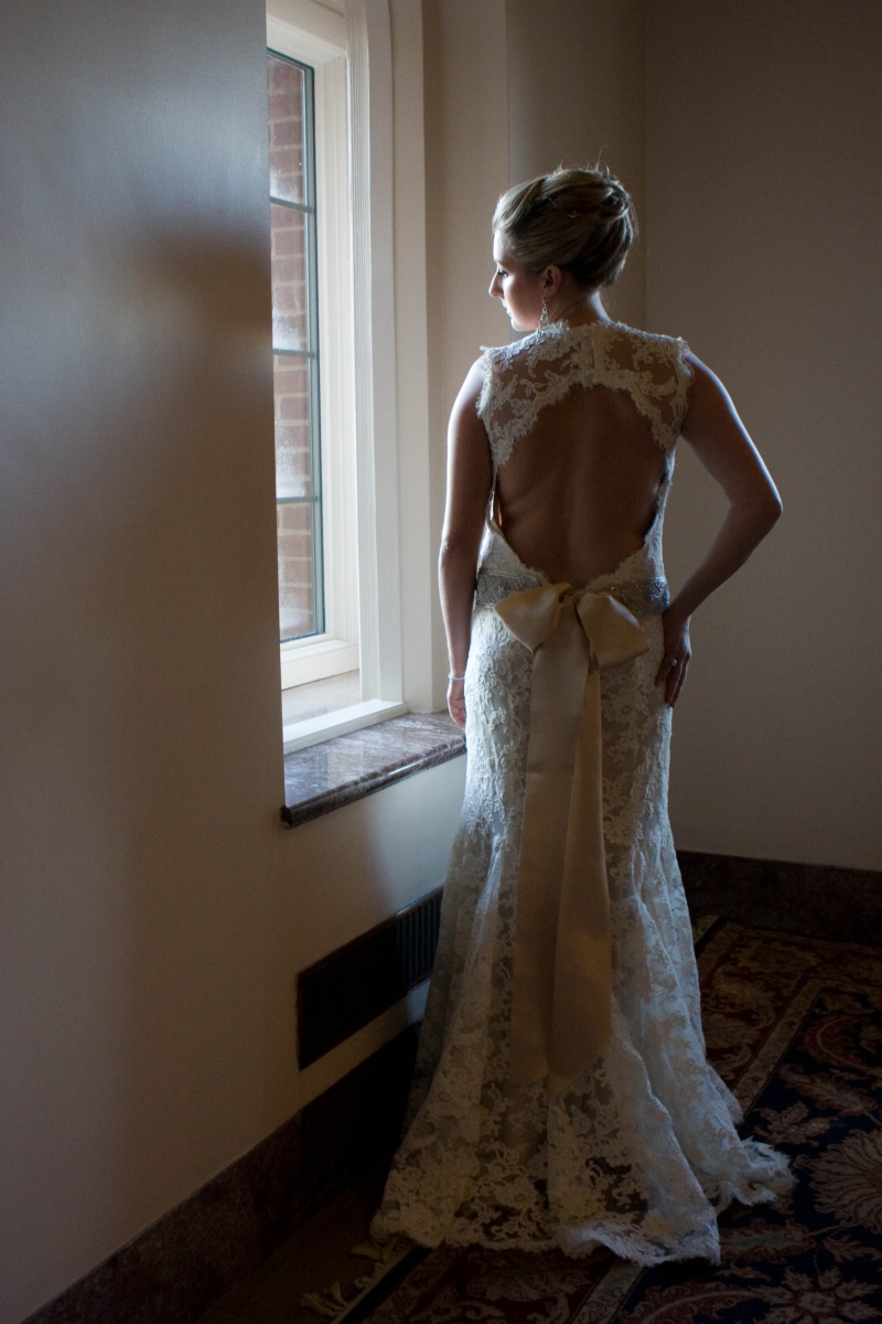 Female model photo shoot of Bonnie Daws Bridal in St. John's in Plymouth, Michigan