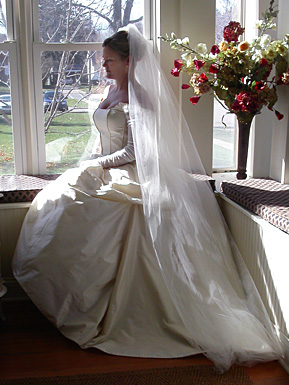 Female model photo shoot of Bonnie Daws Bridal in Saline, Michigan