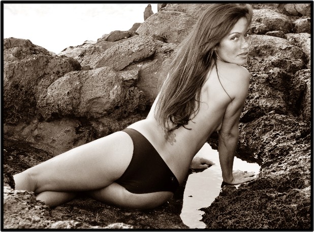 Male and Female model photo shoot of first wave photography and Lani Anderson in Maui