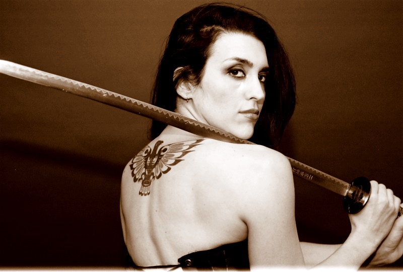 Female model photo shoot of Lisa Darkhawk by 9F Photography