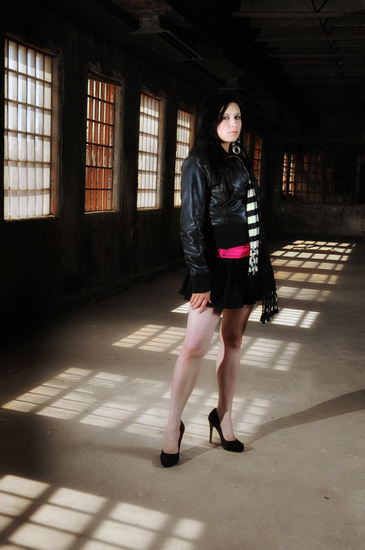 Female model photo shoot of Revvy in Santa Fe, Abandoned State Penitentiary 