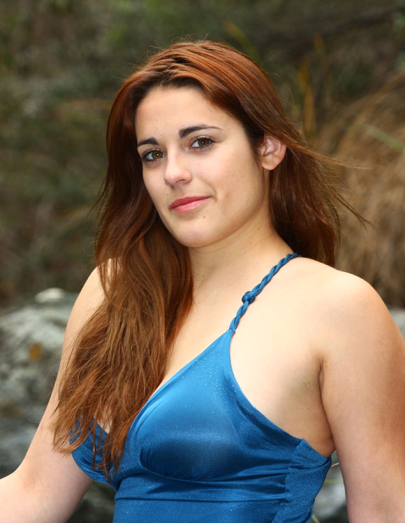 Female model photo shoot of Krista Pura by Paquet Photography in SLO water fall