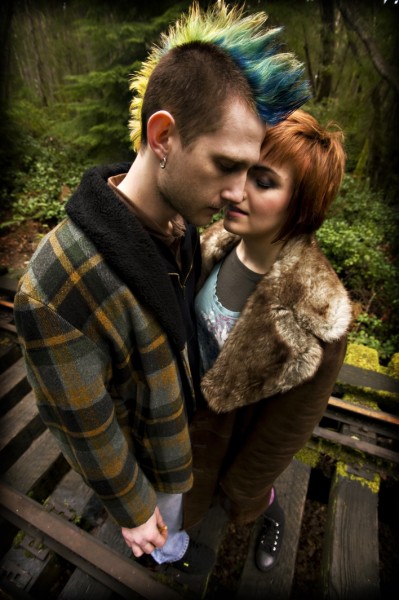 Female and Male model photo shoot of Deviathan and Krazy Nate by Adosa Photography in Tacoma, makeup by Cast of Thousands