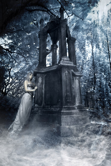 Male and Female model photo shoot of frame2fame and Linda R in the graveyard