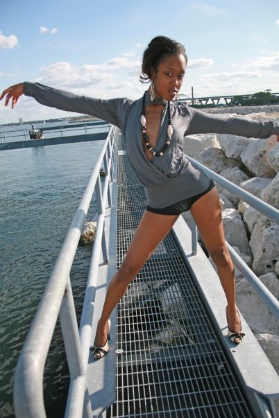 Female model photo shoot of Shapier Hill in Downtown Milwaukee