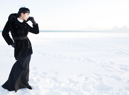 Female model photo shoot of Dawn Roscoe in Montrose Harbor, wardrobe styled by Sasha Hodges, makeup by jdm