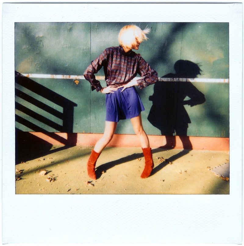 Female model photo shoot of Dagnushka Polaroids in austin