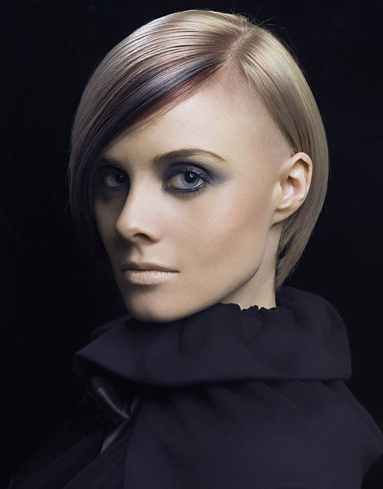 Female model photo shoot of Hros make up in sprey hair salon 