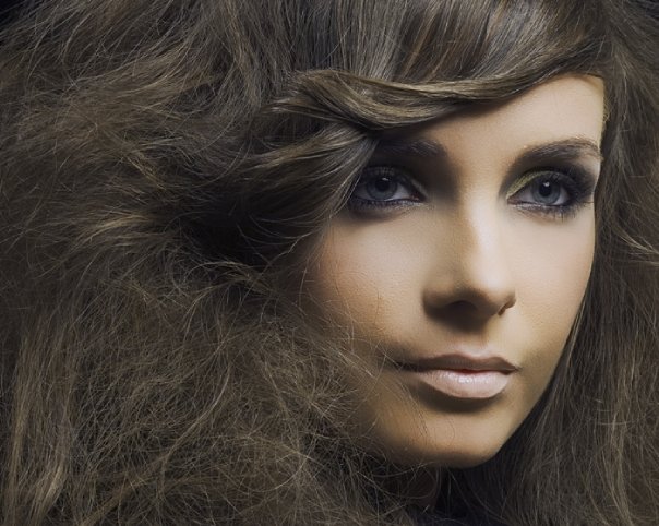Female model photo shoot of Hros make up in Sprey hair salon , hair styled by Katrin Sif