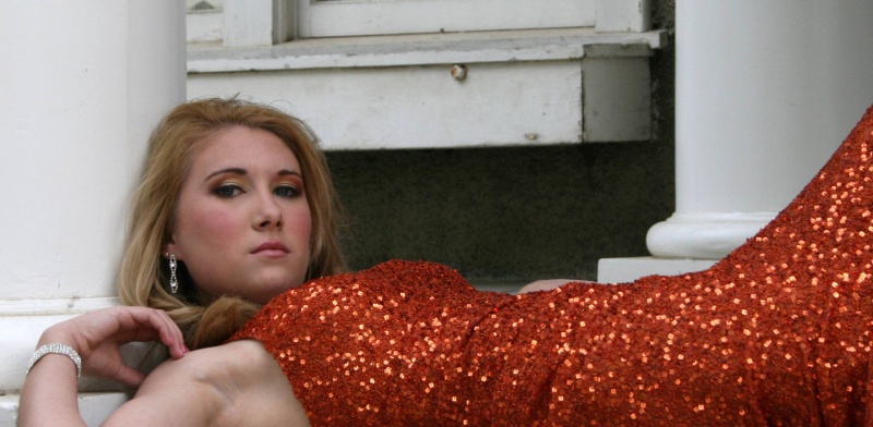 Female model photo shoot of Rachel Clover by Tyler Braley in Bloss House, makeup by Rachel Clover