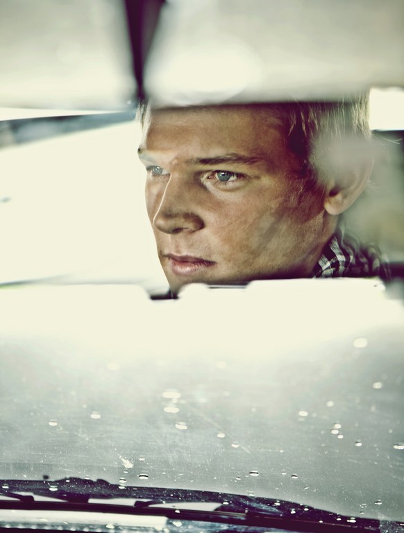 Male model photo shoot of Mikkel Daniel Nielsen in Car