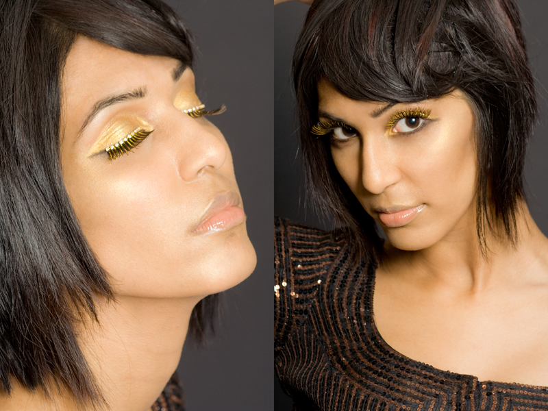 Female model photo shoot of Lakhmi by Tom Hart Photography in Birmingham Studio Shoot, makeup by Ganga Bhambra