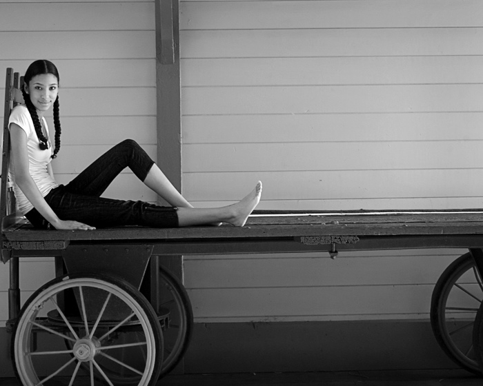 Female model photo shoot of Ash Gilmore by Jason Bush in Goleta Train Station in Goleta, California