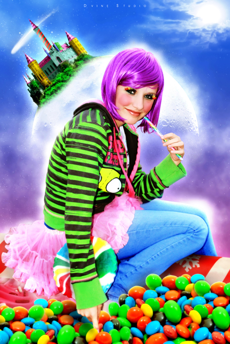 Female model photo shoot of DVine Studio and hailey ryanne in Candyland of course silly!, retouched by Cube Media Studios
