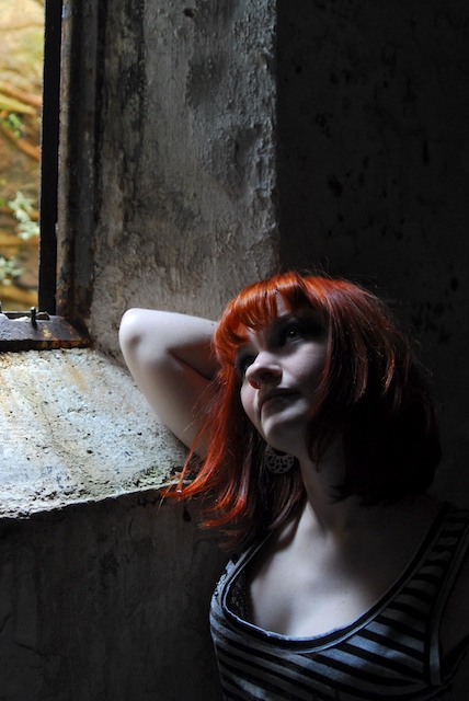 Male and Female model photo shoot of JSAPhotoArts and Meira K Boots in Eastern State Penitentiary