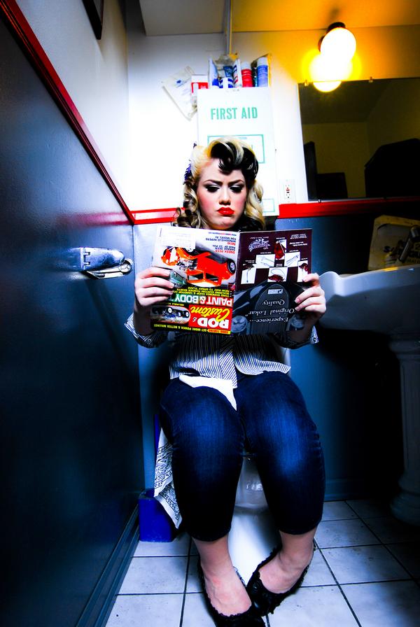Female model photo shoot of Kia Espinda in Marco's Garage , hair styled by Kiki E