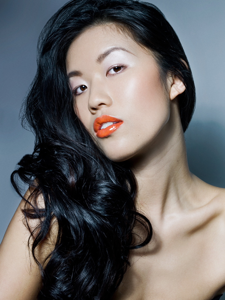 Female model photo shoot of Lou Chan by Nick Goold, makeup by Terhi