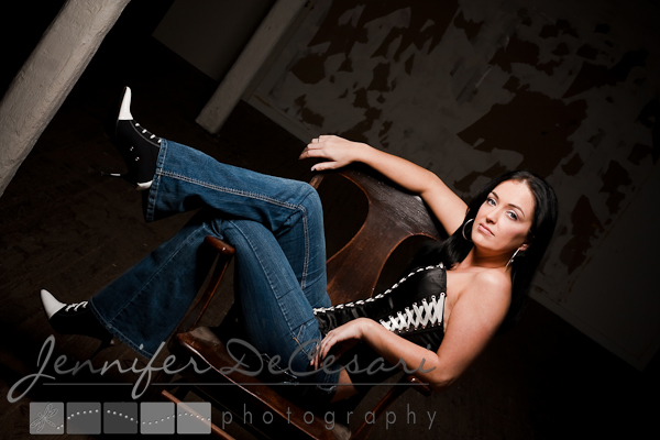 Female model photo shoot of Lady Fosta by DeCesari Photography in BlueLine Studios, Lincoln, RI, hair styled by Punky Fresh