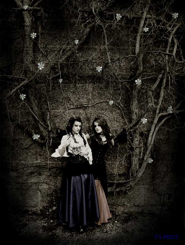 Male and Female model photo shoot of TemporalSublimity, Cortina and Xanadu Nox in Merry Old England
