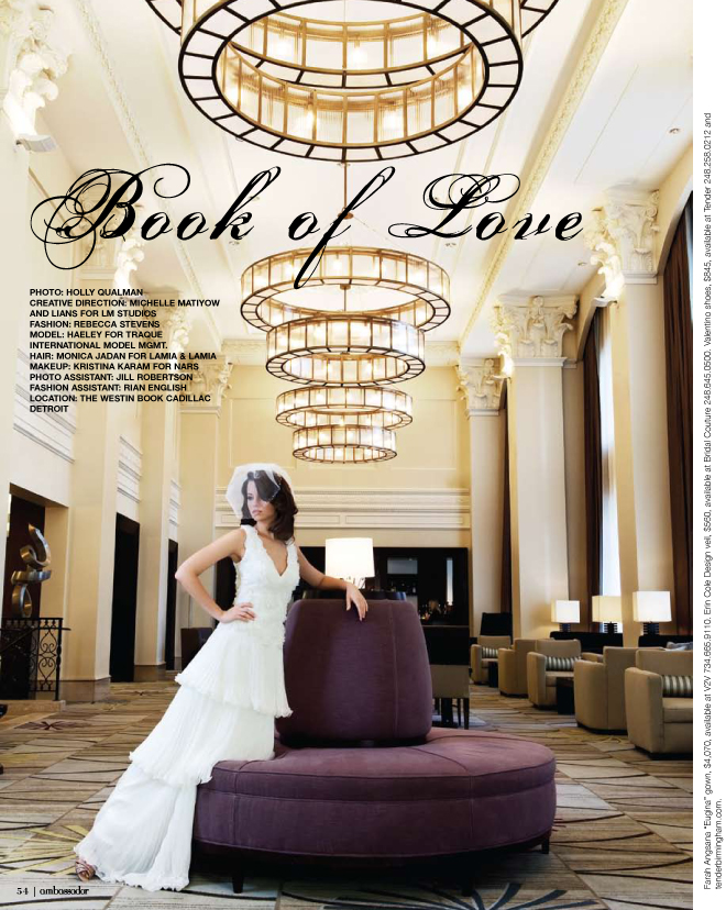 Female model photo shoot of Holly Q IKONIK Mag in Book Cadillac Hotel, Detroit