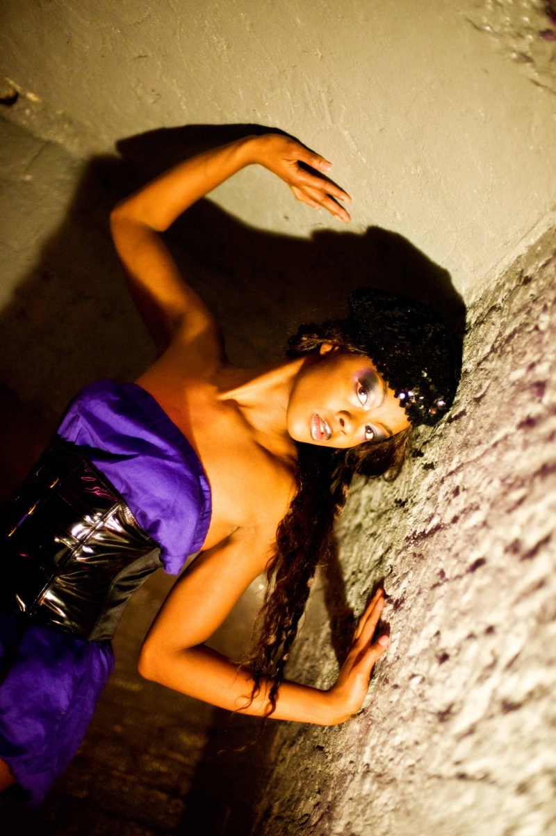 Female model photo shoot of Candice Lemonius in A dungeon in Shoreditch 