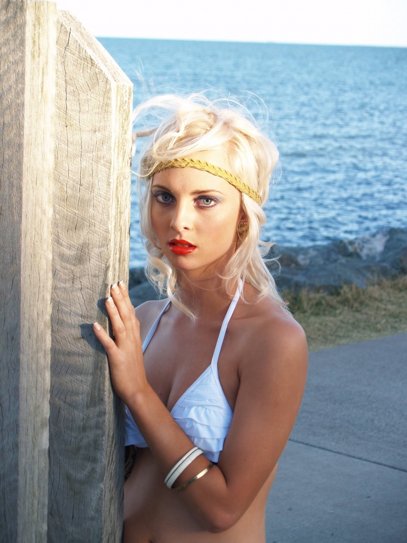 Female model photo shoot of Ay-Renee by Studio 25 in redcliffe beach, makeup by Loran B