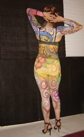 Female model photo shoot of MariaLaChica, body painted by CA Face and Body Art