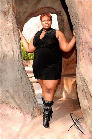 Female model photo shoot of Fill Figure BlackBarbie