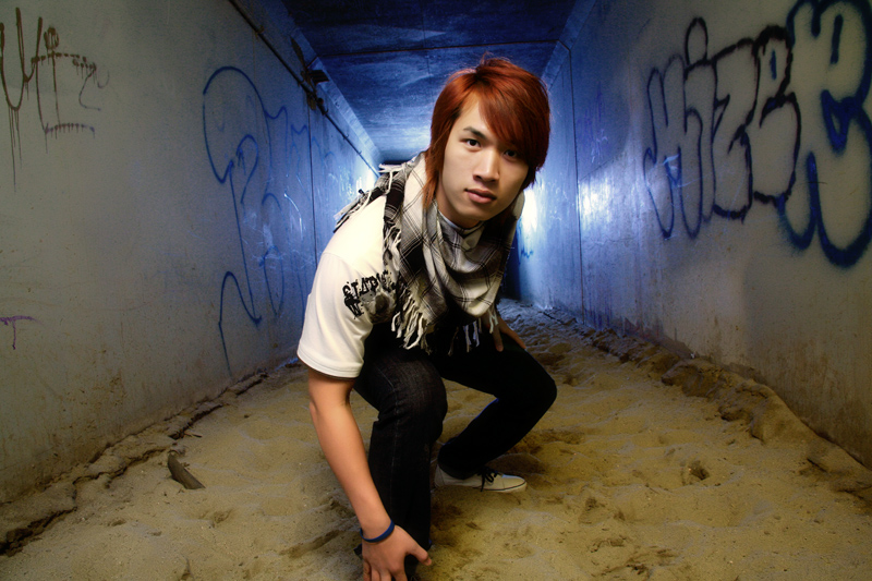 Male model photo shoot of The Light Whisperer and Joshua Dang in Secret military underground tunnel