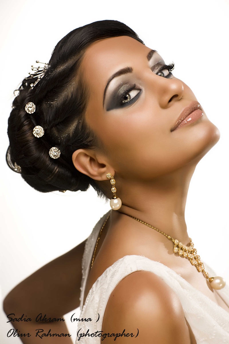 Female model photo shoot of Rati by Oliur Rahman, makeup by Sadia Akram MUA