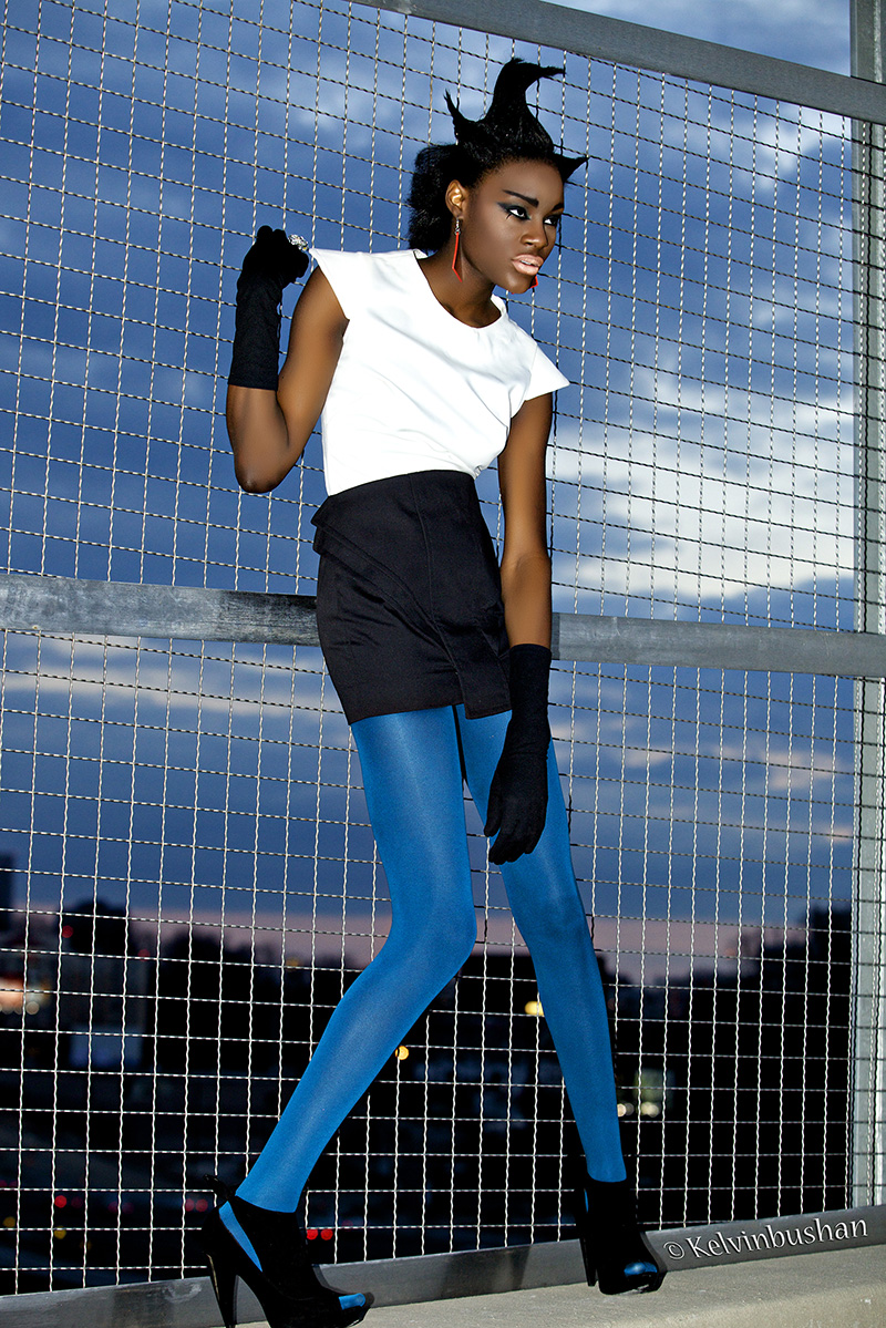Female model photo shoot of Mia DeS by Kelvinbushan, hair styled by HAIR BY SAPPHIRE , clothing designed by Rafael Cox