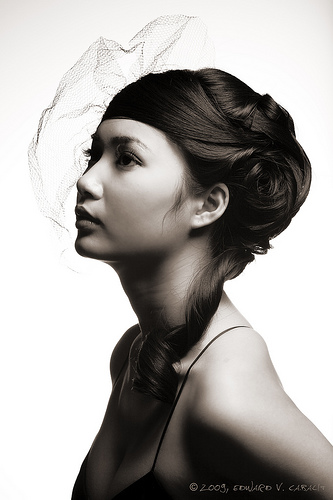 Female model photo shoot of Stylist Miranda and Minh T by LightStalker, hair styled by Stylist Miranda
