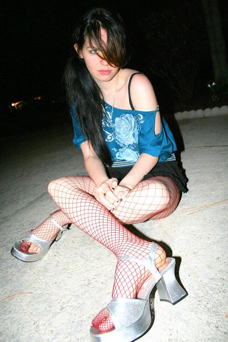 Female model photo shoot of Memento Mori Photograph and Phantasma Nocturnelle in tiffanys driveway