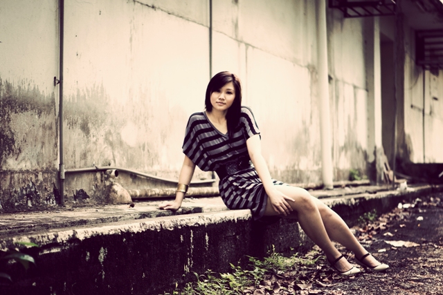 Female model photo shoot of sharontay by Roger Chua
