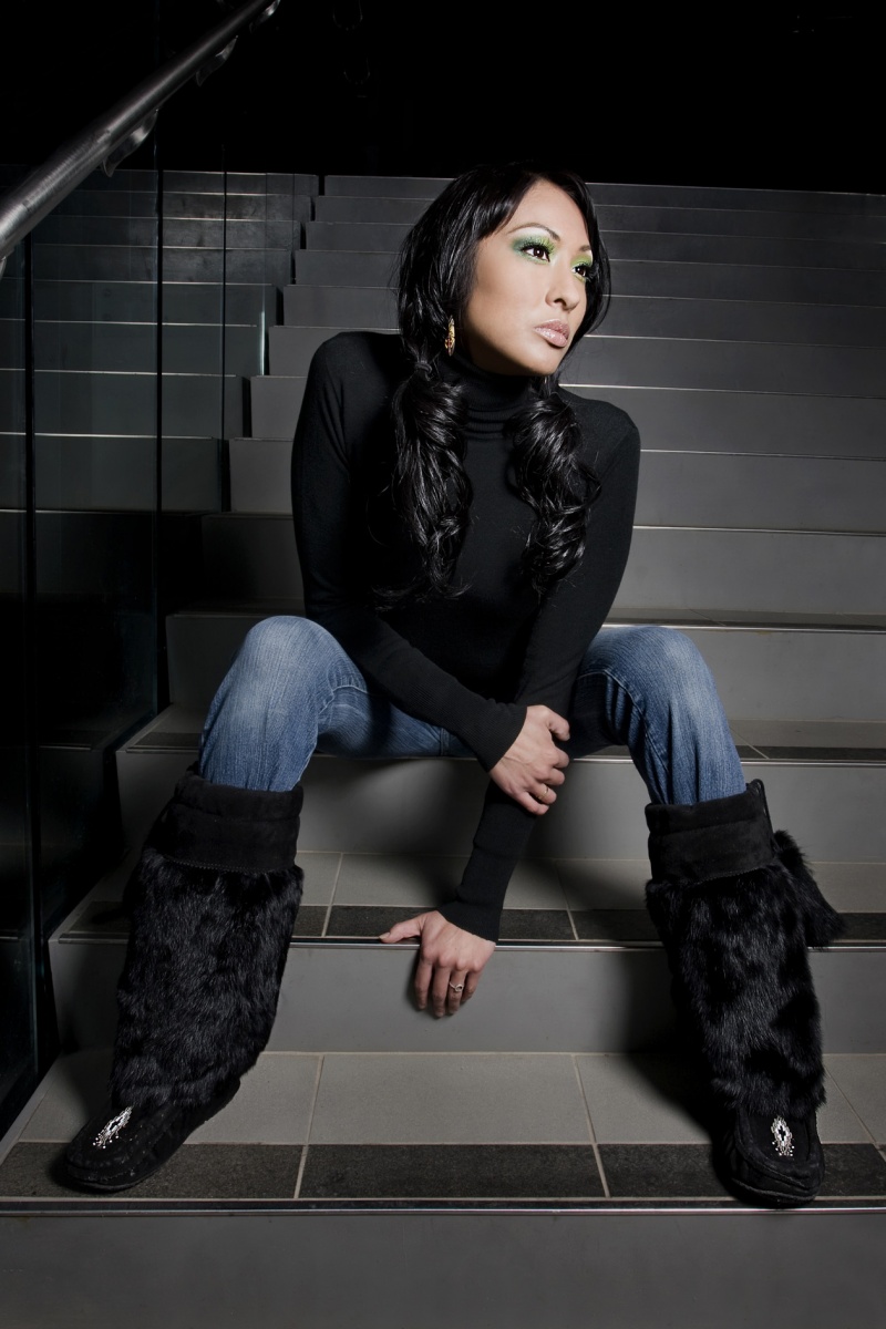 Female model photo shoot of DThunderPhotography in NAIT, makeup by - Emilys Backpack -