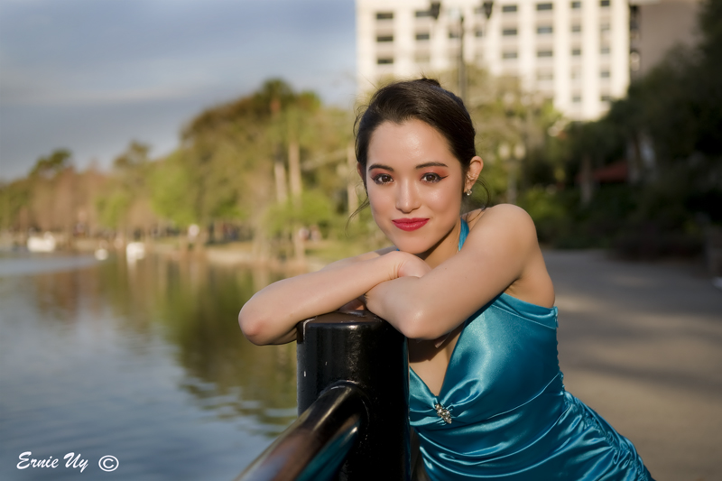 Female model photo shoot of Selena Ayumi Bass by Ernie Uy  in Lake Eola Park, FL, makeup by Lili Baross