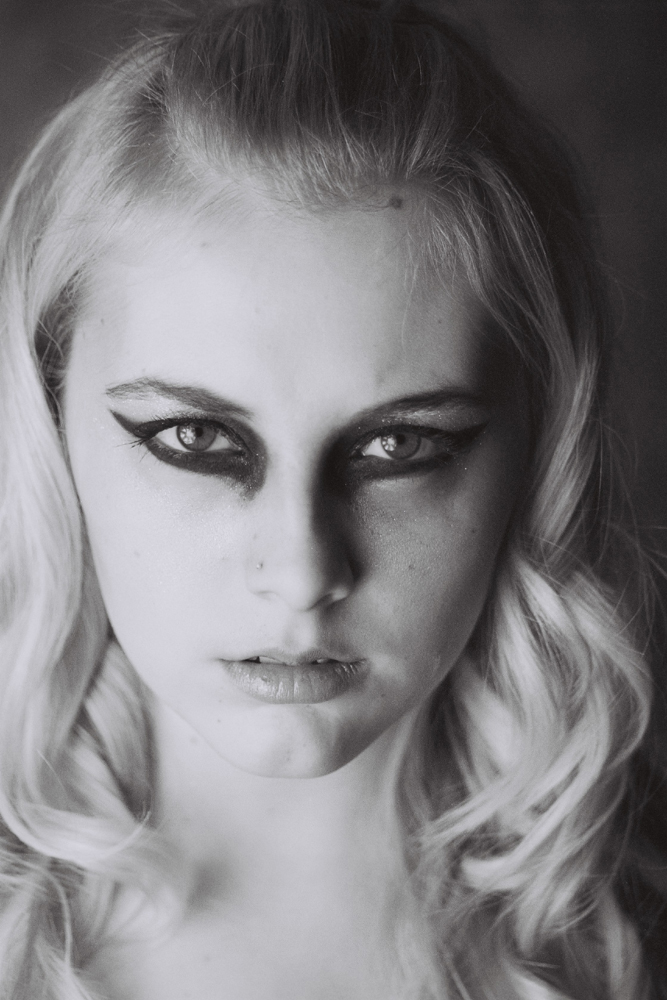 Female model photo shoot of Kat-Lynn by Polymath in Calgary, makeup by Stela L
