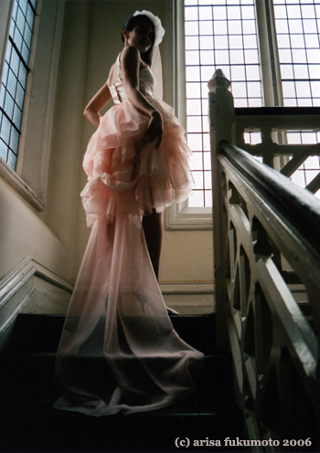 Female model photo shoot of Arisa Fukumoto, clothing designed by Arisa Fukumoto