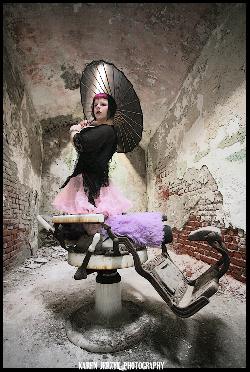 Female model photo shoot of Evenstar by karenjerzykphotography in Eastern State Penitentiary; Philly, PA