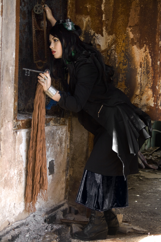 Female model photo shoot of Divinorae Elleven by Altered Aesthetic in the abandoned village