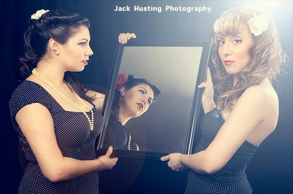 Female model photo shoot of Hair with Passion by Jack Husting , makeup by Pinup Queen of Hearts
